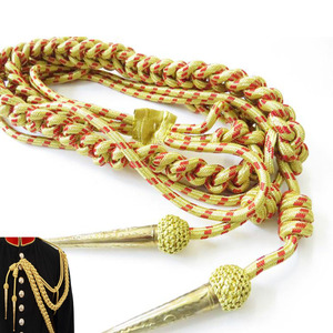 <b>Braided</b> Metallic <b>Cord</b> Aiguillette Gold Tipped for Garment Use Classical Strand Round Shape - Product Image 4