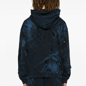 Men's Oversized Hooded <b>Sweatshirt</b> <b>Tie</b>-<b>Dye</b> Cotton Knitted Pullover With Pocket Autumn Streetwear Style - Product Image 5