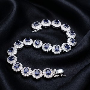Vintage 925 Sterling <b>Silver</b> <b>Bracelet</b> Natural Iolite AAA Quality Elegant Blue Gemstone Jewelry Women's Classic Everyday Wear Gift - Product Image 4