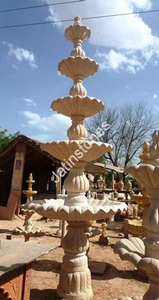 Handcrafted Marble Fountain with Intricately Carved Floral Design Decorative Water Feature for Garden Courtyard Patio <b>Landscape</b> - Product Image 2