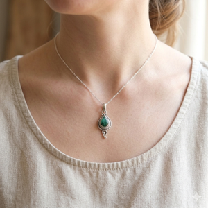 Natural <b>Emerald</b> Pear Shape Handmade 925 Sterling Silver <b>Pendant</b> Rose Gold Yellow Gold Plated Vintage Jewelry Anniversary Gift - Product Image 2