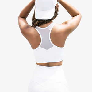 Soutien-gorge de sport pour femme à maintien élevé, respirant, en Spandex/Nylon, avec logo personnalisable sur le devant, pour le yoga, le fitness et la gym - Product Image 2