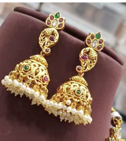 Conjunto de collar con aspecto de piedra de calidad superior pulido antiguo tradicional, pendientes para mujer, joyería chapada en oro para ropa de boda - Product Image 2