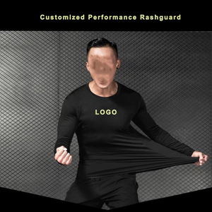 Custom Logo Front Left Sleeve Digital Print Unisex Full Sleeve <b>MMA</b> <b>Rash</b> <b>Guard</b> Swim Top Quick Dry High Quality Polyester/Nylon - Product Image 4