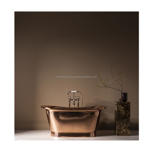 Thanh Lịch Đơn Lập Hiện Đại Sâu Hình Bầu Dục Đồng Ngâm Bồn Tắm Cho Khách Sạn Sang Trọng Và Phòng Tắm Trang Trí Nội Thất Artisan Handmade <span class=keywords><strong>Spa</strong></span> Tắm - Product Image 5