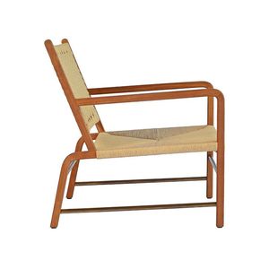 Sillón de Comedor para Exterior de Madera de Teca Hecho a Mano, Diseño Moderno, Respaldo de Cuerda Tejida Texturizada, Brazos Esculpidos, Impermeable y Ecológico - Product Image 3