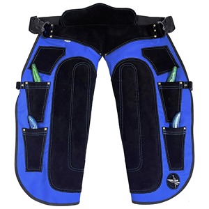 Chaps de ferrier unisexe en cuir véritable, robustes, réglables, pour le sablage des sabots et la protection des jambes, équipement de protection pour fermeurs - Product Image 2