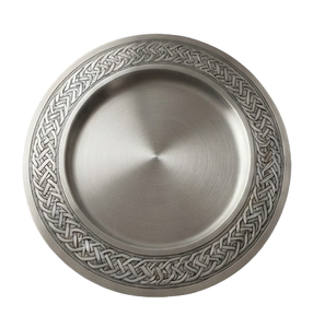 Assiette de présentation décorative de table en métal gravé, plaquée argent, pour service alimentaire, usage hôtelier, cuisine et traiteur - Product Image 3