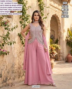 Bandhani Georgette Zivara Roop Elegance Traditional Party Sharara Set Floor-Length Quick Dry - Product Image 5