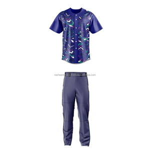 Costume de club de sublimation de baseball Uniforme de baseball à manches longues de haute qualité pour hommes Ensembles uniformes de baseball respirants - Product Image 3