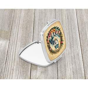 Alaskan Klee Kai Flowers Compact <b>Travel</b> Makeup <b>Mirror</b> Handheld Folding Pocket Decorative <b>Mirror</b> for Women and Girls Gift Idea - Product Image 2