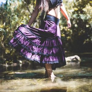 Falda Maxi Boho de Algodón, Falda Asimétrica Estilo Bohemio para Festival, Falda Fluida de Cintura Alta, Regalo para Ella a Precio de Mayoreo - Product Image 1