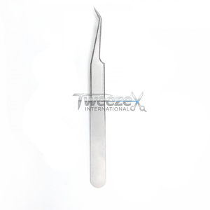 Pince à épiler Tweezex International en acier inoxydable de qualité supérieure, logo personnalisé pour les extensions de cils professionnelles, outil de beauté de précision - Product Image 3
