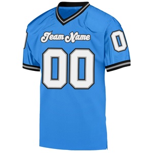 Jersey de Fútbol Americano Premium Azul Cielo, Ropa Deportiva, Malla Transpirable, Nombre y Número Personalizados, Logotipo, Proveedor Mayorista - Product Image 2