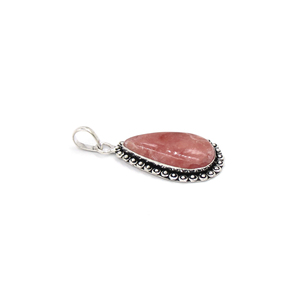 Pendentif en poire de rhodochrosite naturelle, serti en laiton, fait main, pierre précieuse, cabochon, bijoux en gros - Product Image 2