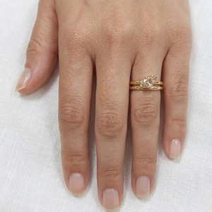 Anillo de Compromiso de Oro de 18K con Diamante Cultivado en Laboratorio de 1.25 CT, Corte Marquesa, Banda Doble de Este a Oeste, Anillo de Boda para Mujer, Joyería Elegante, Regalo - Product Image 3