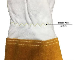 Gants de soudage en cuir avec protection contre les éclaboussures de métal fondu, pour soudage à l'arc, conception à pouce droit - Product Image 6