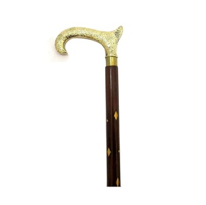 Brass <b>Walking</b> <b>Stick</b> With Unique Pattern Design Durable Finish Perfect For Classic Vintage Fashion Statement - Product Image 4
