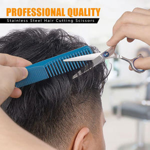 Lightweight High Quality Sharp Barber <b>Thinning</b> Shears Kit with <b>Mirror</b> Polish Stainless Steel Scissors Set Steel Handle Comb - Product Image 5