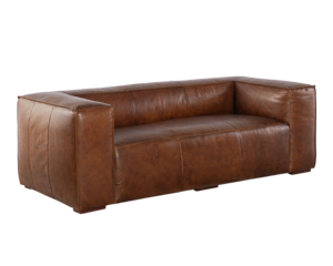 <b>Modern</b> 3 Seater Brown Cow Leather <b>Sofa</b> with Solid Wood Frame Legs Elegant Luxury Couch for Living Room Home Hotel Interior Decor - Product Image 3