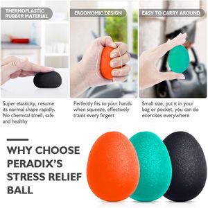 Hand Grip Strength Trainer Stress Relief Ball with 3 Finger Rehab Therapy Equipment <b>Squishy</b> Tools Set - Product Image 2