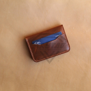 Porte-cartes en cuir véritable sur mesure, fin et minimaliste, pour homme, fait main, mini étui pour cartes de crédit, fournisseur d'usine - Product Image 2