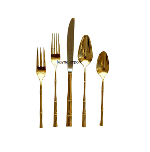Ensemble de couverts en acier inoxydable plaqué argent, finition miroir, manche court, passe au lave-vaisselle, design minimaliste, pour occasions spéciales, 3 mm - Product Image 3