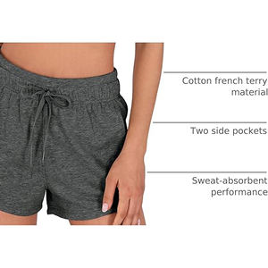 Shorts de Felpa Francesa para Mujer, Suaves y Cómodos, Casuales, con Cordón Ajustable, Cintura Alta, Corte Holgado, Antiencogimiento - Product Image 4