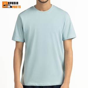 Camisetas de Hombre 100% Algodón Tejido, Manga Corta, Venta al Por Mayor, Ropa de Verano, Color Sólido, Transpirable, Ecológico - Product Image 1