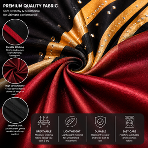 Justaucorps de gymnastique personnalisés pour filles et femmes, uniformes de compétition de gymnastique artistique et rythmique, vêtements d'entraînement respirants et extensibles, vente en gros - Product Image 4