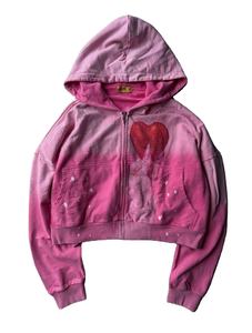 Sudadera con capucha de tejido grueso, con cremallera, lavada al ácido, descolorida, con impresión directa a prenda y logotipo personalizado - Product Image 3