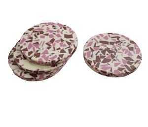 Superventas hecho a mano de resina de forma redonda y terrazo con posavasos personalizados pulidos de alta calidad suministros de cocina manteles individuales - Product Image 1