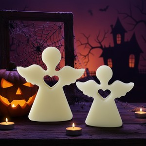 Vela Decorativa Perfumada, Sin Llama, No Tóxica, de Parafina, con Forma de Ángel y Corte en Corazón, Elegante, Hecha a Mano, para Decoración del Hogar, Regalo para Pascua y Ramadán - Product Image 1