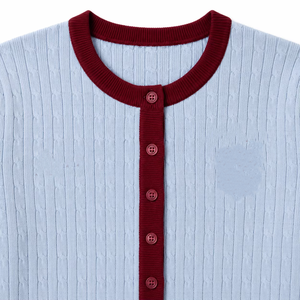 Wholesale Custom Logos <b>Cable</b> <b>knit</b> Sorority Crew Neck Varsity Cardigan Embroider Patches <b>Sweater</b> High-Quality - Product Image 3