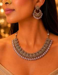 Fancy Collection Classic High Quality Alloy Gold Plated Geometric Design Claw Setting Imitation Pearl Women's Wedding <b>Set</b> - Product Image 4