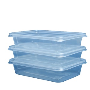 Fábrica 550 650 750 1000ml Precio barato Alta calidad Desechable para llevar Rectángulo PP Envases de alimentos de plástico con tapa - Product Image 1