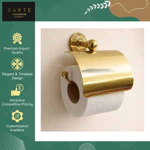 Vente exclusive - Porte-rouleau de papier toilette mural, design moderne, écologique, durable, élégant, rectangulaire, doré, personnalisable - Product Image 2