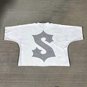 Camiseta de Verano Personalizada para Hombre, Talla Grande, Transpirable, 100% Algodón, Cuello en V, Estilo Urbano, Corte Cuadrado - Product Image 1