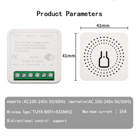 Interrupteur intelligent WiFi Tuya Mini 16A, module d'automatisation domestique intelligent bidirectionnel avec télécommande, portée de 30 à 100 m pour système de maison intelligente