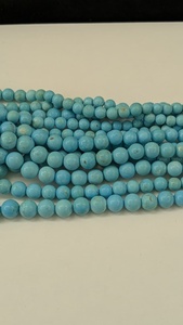 Perles lisses en turquoise naturelle Sleeping Beauty, pierre précieuse d'Arizona bleu ciel (5 - 8 mm, 20 pouces) pour la fabrication de bijoux - Product Image 5