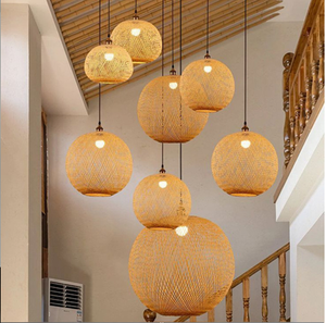 Pantalla de Lámpara de Ratán Tejida a Mano con Patrón Natural para Hogar, Isla, Resort, Restaurante, Bar. Lámpara Colgante Decorativa para el Hogar - Product Image 3