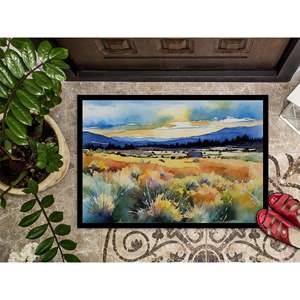 Nevada Sagebrush Watercolor Doormat Non Slip Washable Low Pile 24H X 36W <b>Indoor</b> Outdoor Entryway Rug Front <b>Door</b> <b>Mat</b> - Product Image 3