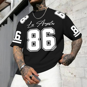 Camiseta Casual para Hombre con Estampado del Número 86 de Los Ángeles, Manga Corta, Cuello Redondo, Estilo Jersey - Product Image 2