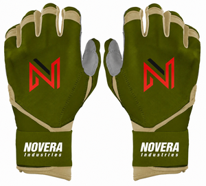 High Quality premium Leather Customizable Baseball Batting <b>Gloves</b> premium leather Closure <b>type</b> hook and loop - Product Image 1