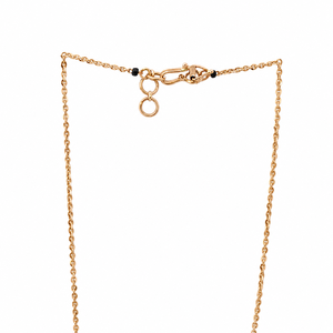 Collar Mangalsutra de Oro Rosa de 14K con Diamante en Forma de Pera y Cuentas Negras, Acabado Pulido, Elegante, Regalo de Boda para Mujer, Joyería Fina - Product Image 4