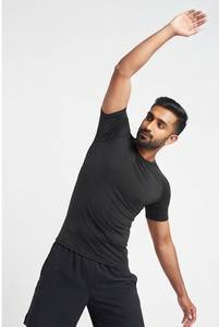 <b>Men's</b> Plain Campersion Shirt Short Sleeve O-Neck Workout Shorts Casual Quick Dry 100% Polyester Rash Guard <b>Swim</b> <b>Top</b> <b>Men</b> - Product Image 3