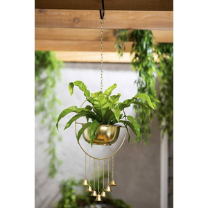 Pot suspendu moderne en métal avec barre en fer doré, style industriel, support pour plantes d'intérieur pour la décoration du salon, des fenêtres et du plafond - Product Image 3