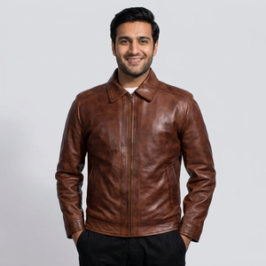 Inferno Brown Premium Mens Genuine Leather Jacket Stylish Durable High Quality <b>Coat</b> Factory Direct Wholesaler jacket for men - Product Image 4