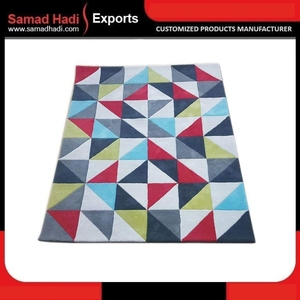 Vente de tapis indiens en laine faits à la main, abstraits et modernes, tapis tuftés à la main par des artisans, tapis de cuisine, tapis brodés, fournisseur d'usine, vente en gros - Product Image 2