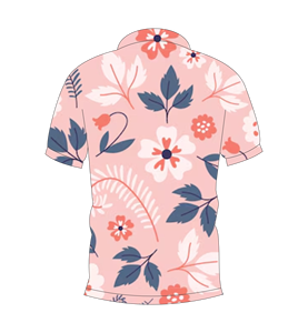 เสื้อโปโลผู้ชายพิมพ์ลายใบไม้สีชมพูลำลองแขนสั้นแฟชั่นฤดูร้อน - Product Image 2